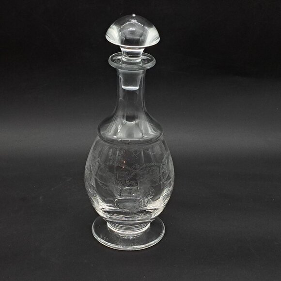 Etched Crystal Wine Carafe Mousseline - Picture 5 of 11